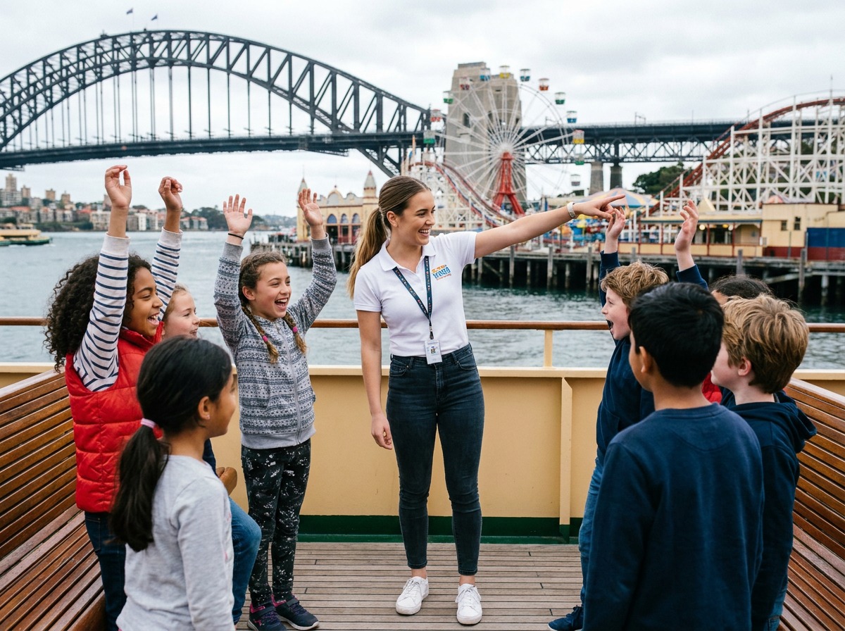 A WAYS educator with the group at the ferry rail
