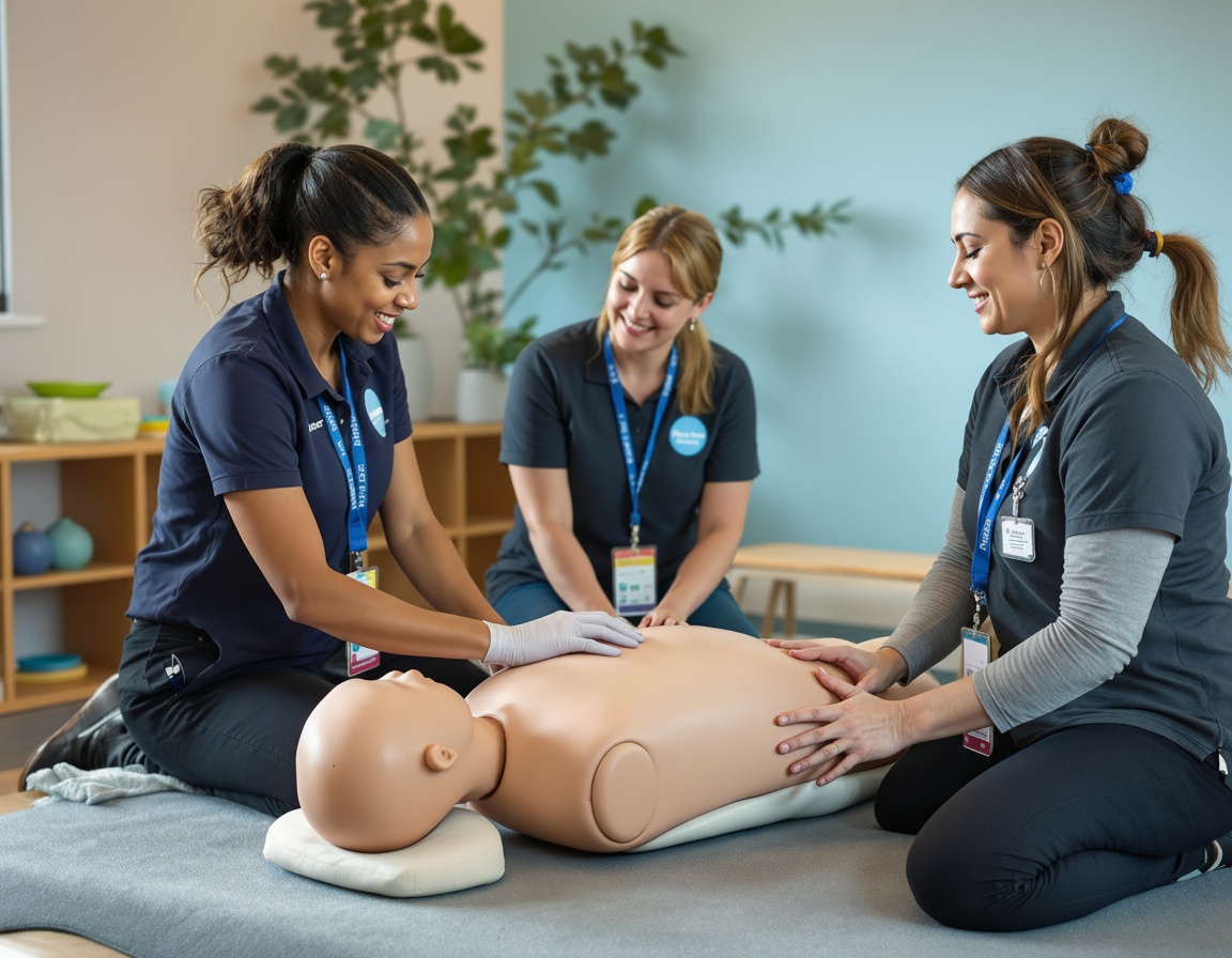 a trainer delivering on-site training to educators — WAYS first aid professional development